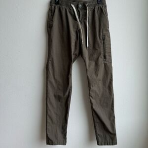 Vuori Mens Size Small Green Tapered Leg Ripstop Organic Cotton Pants